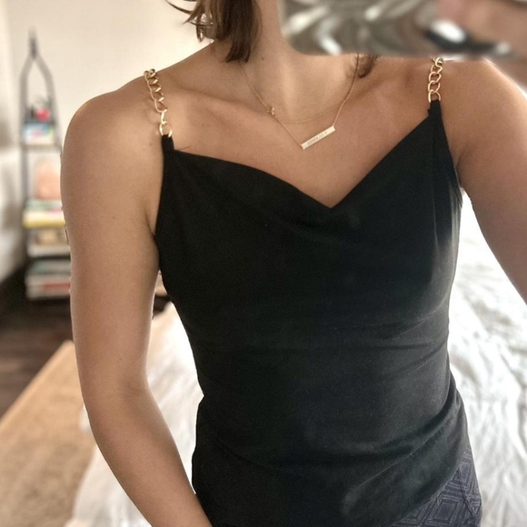 SHEIN Women's Black and Gold Vest - Picture 1 of 4